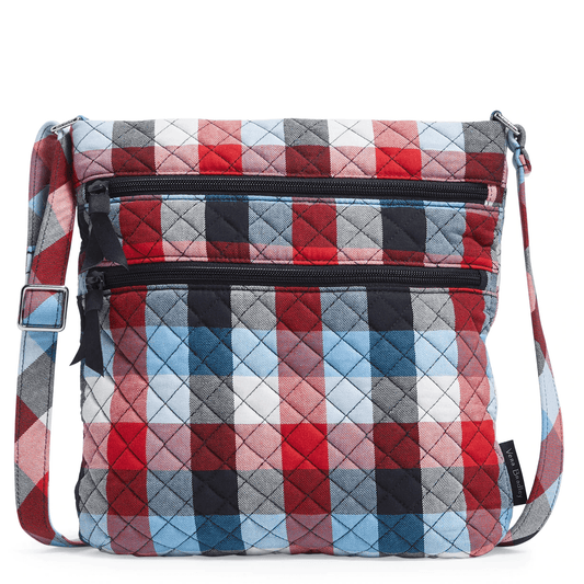 Triple Zip Hipster Crossbody Bag Patriotic Plaid - Sunshine and Grace Gifts