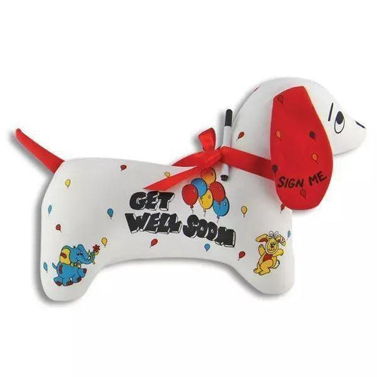 14" Get Well Autograph Dog - Sunshine and Grace Gifts
