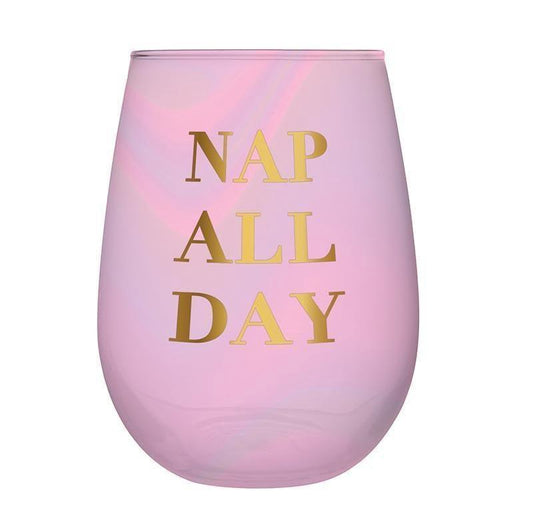 20Oz Wine Glass - Nap All Day - Sunshine and Grace Gifts