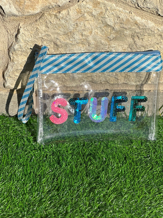Clear Sequin Cosmetic Bag