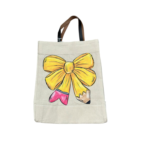 Pencil Bow Tote Bag