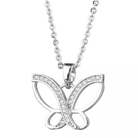 Amanda Blu Silver Criss-Cross Butterfly Necklace - Sunshine and Grace Gifts