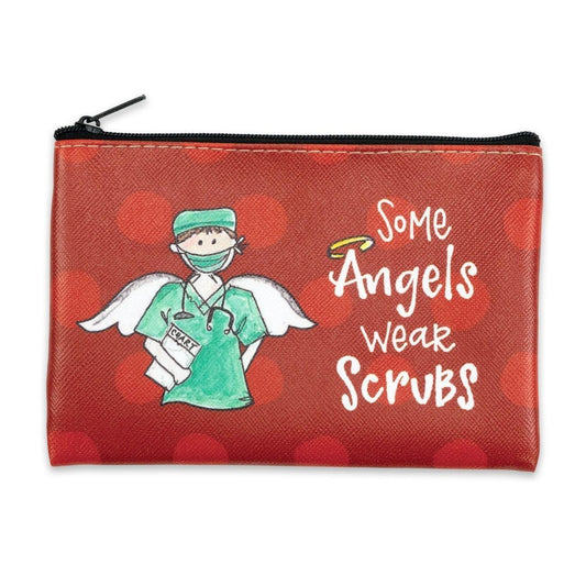 Angels Wear Scrubs Coin Purse - Sunshine and Grace Gifts