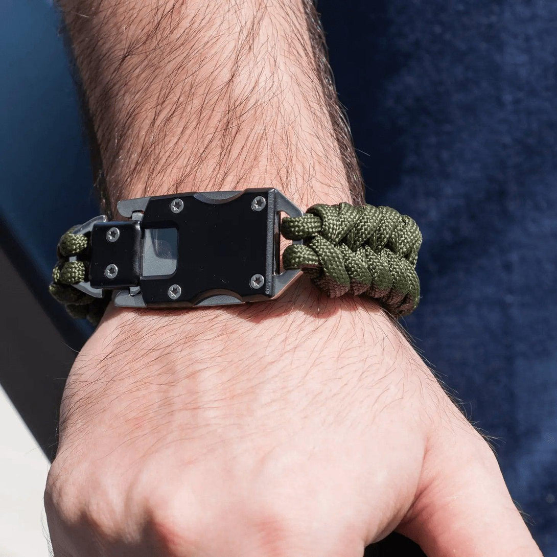 Army Green Paracord Survival Bracelet - Sunshine and Grace Gifts