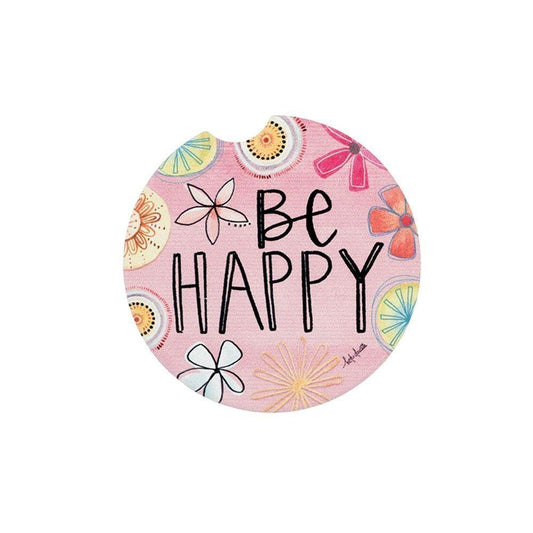 Be Happy Car Coaster - Sunshine and Grace Gifts