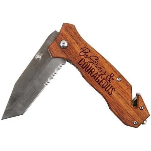 Be Strong And Courageous -Pocket Knife - Sunshine and Grace Gifts