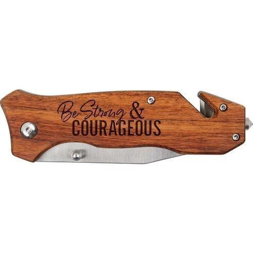 Be Strong And Courageous -Pocket Knife - Sunshine and Grace Gifts