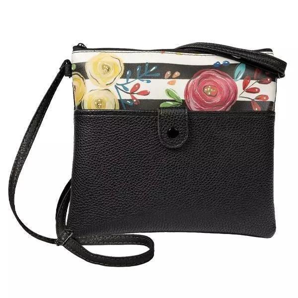 Bella Caroline Black Crossbody Purse - Sunshine and Grace Gifts