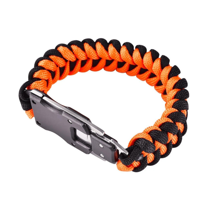 Black and Orange Paracord Survival Bracelet - Sunshine and Grace Gifts