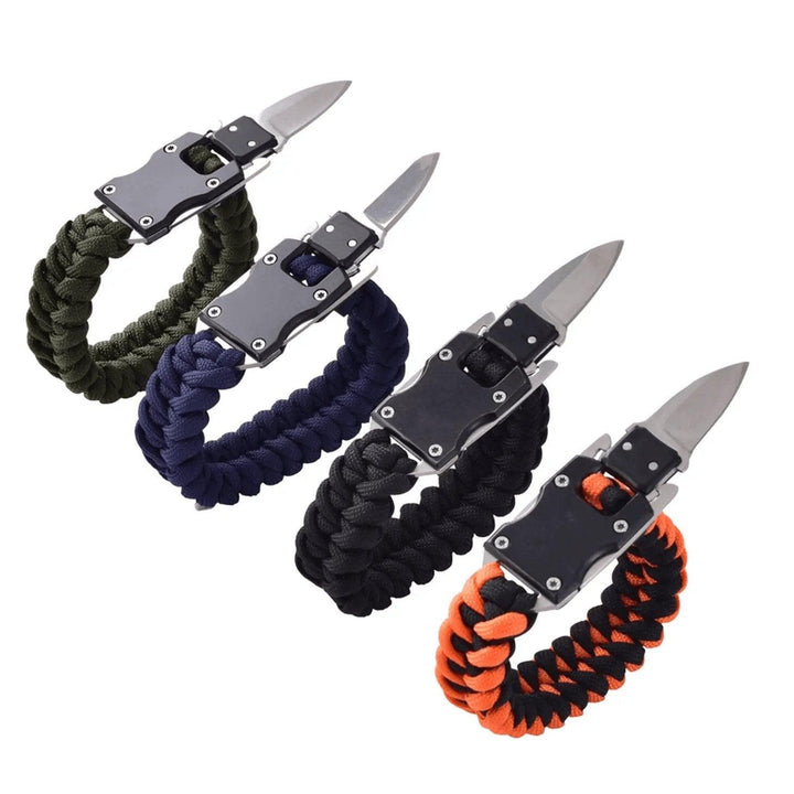 Black and Orange Paracord Survival Bracelet - Sunshine and Grace Gifts