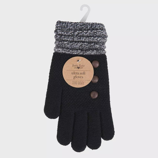 Black Stretch Knit Gloves - Sunshine and Grace Gifts