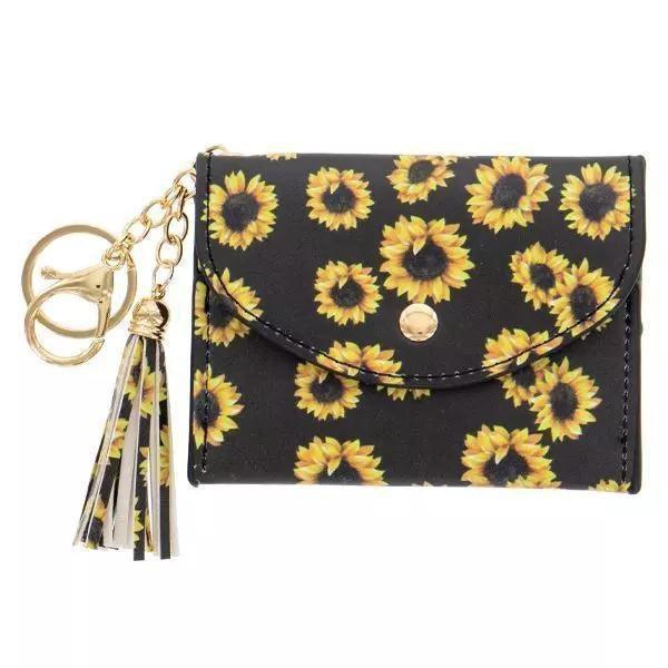 Black Sunflower - Key Chain Purse - Sunshine and Grace Gifts