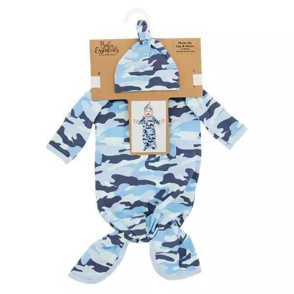 Blue Camo - Baby Cap & Gown Set - Sunshine and Grace Gifts