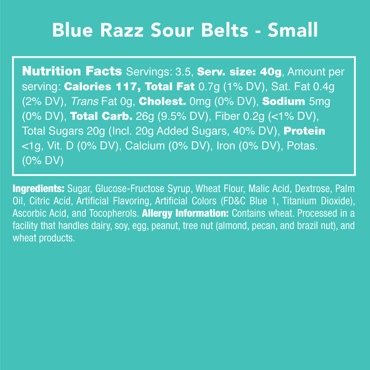 Blue Razz Sour Belts - Sunshine and Grace Gifts