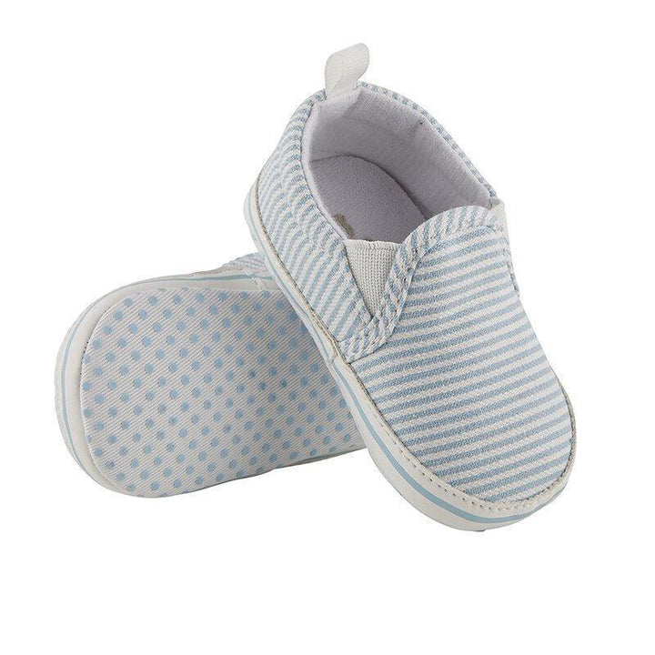 Blue Stripe Canvas Shoe 6-12Mo - Sunshine and Grace Gifts