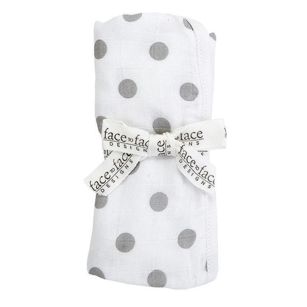 Burp Cloth Grey Dot - Sunshine and Grace Gifts