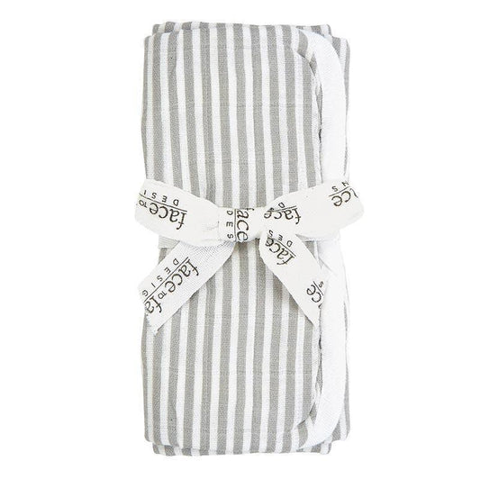 Burp Cloth Grey Stripe - Sunshine and Grace Gifts
