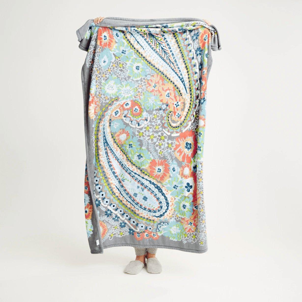 Citrus Paisley Plush Throw Blanket - Sunshine and Grace Gifts