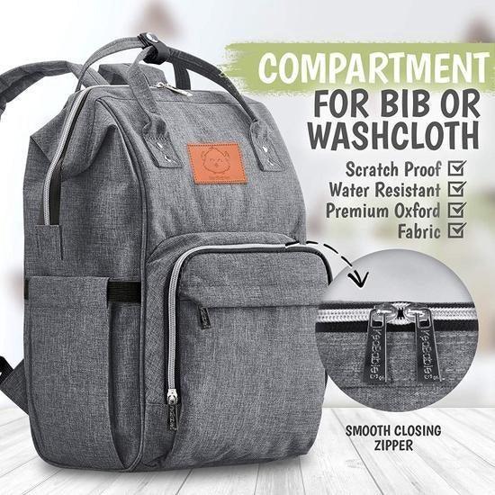 Classic Grey - Diaper Backpack - Sunshine and Grace Gifts