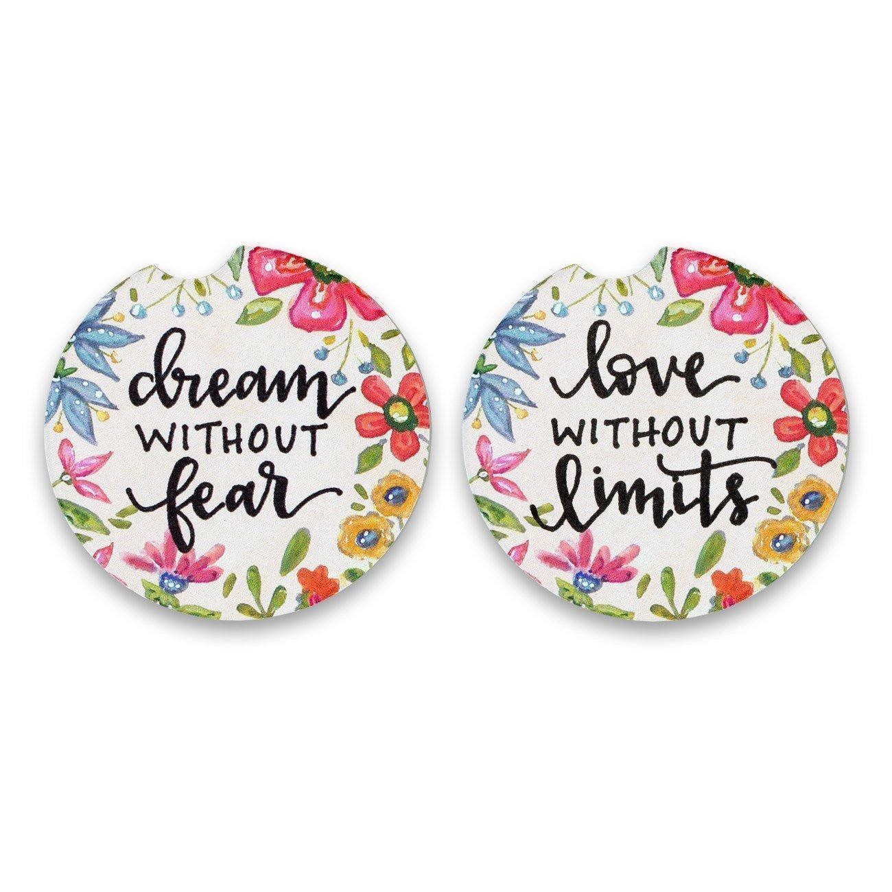 Dream Without Fear 2Pk Car Coaster - Sunshine and Grace Gifts