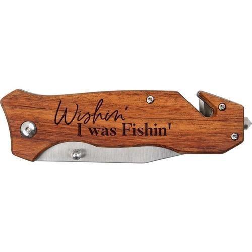 Engraved Pocket Knife - Wishin I Was Fishin - Sunshine and Grace Gifts