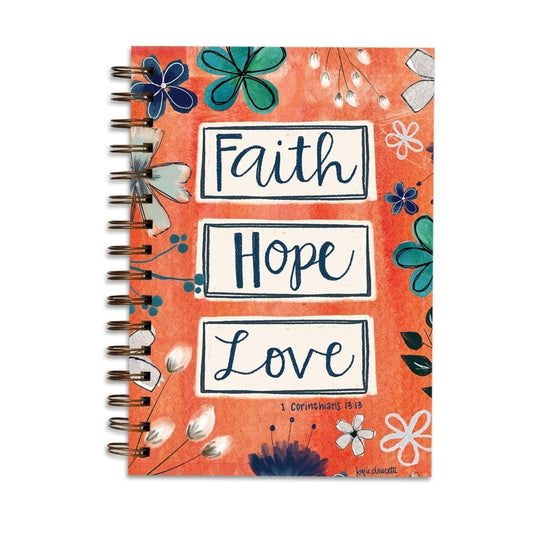 Faith Hope Love Wirebound Journal - Sunshine and Grace Gifts