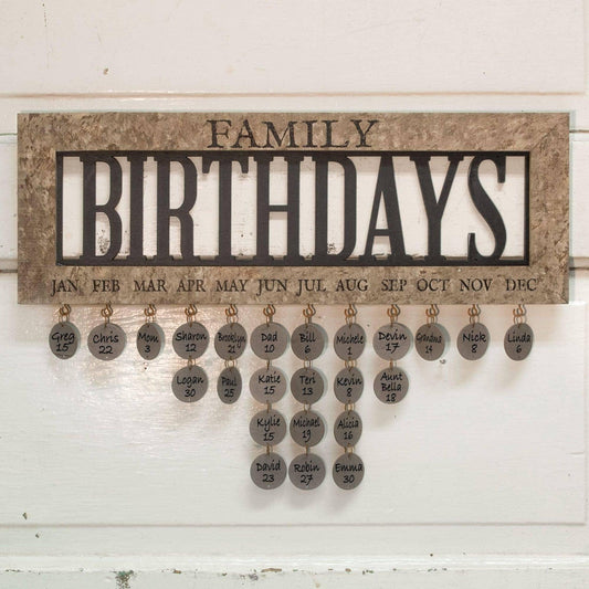 Family Birthday Sign Calender - Sunshine and Grace Gifts