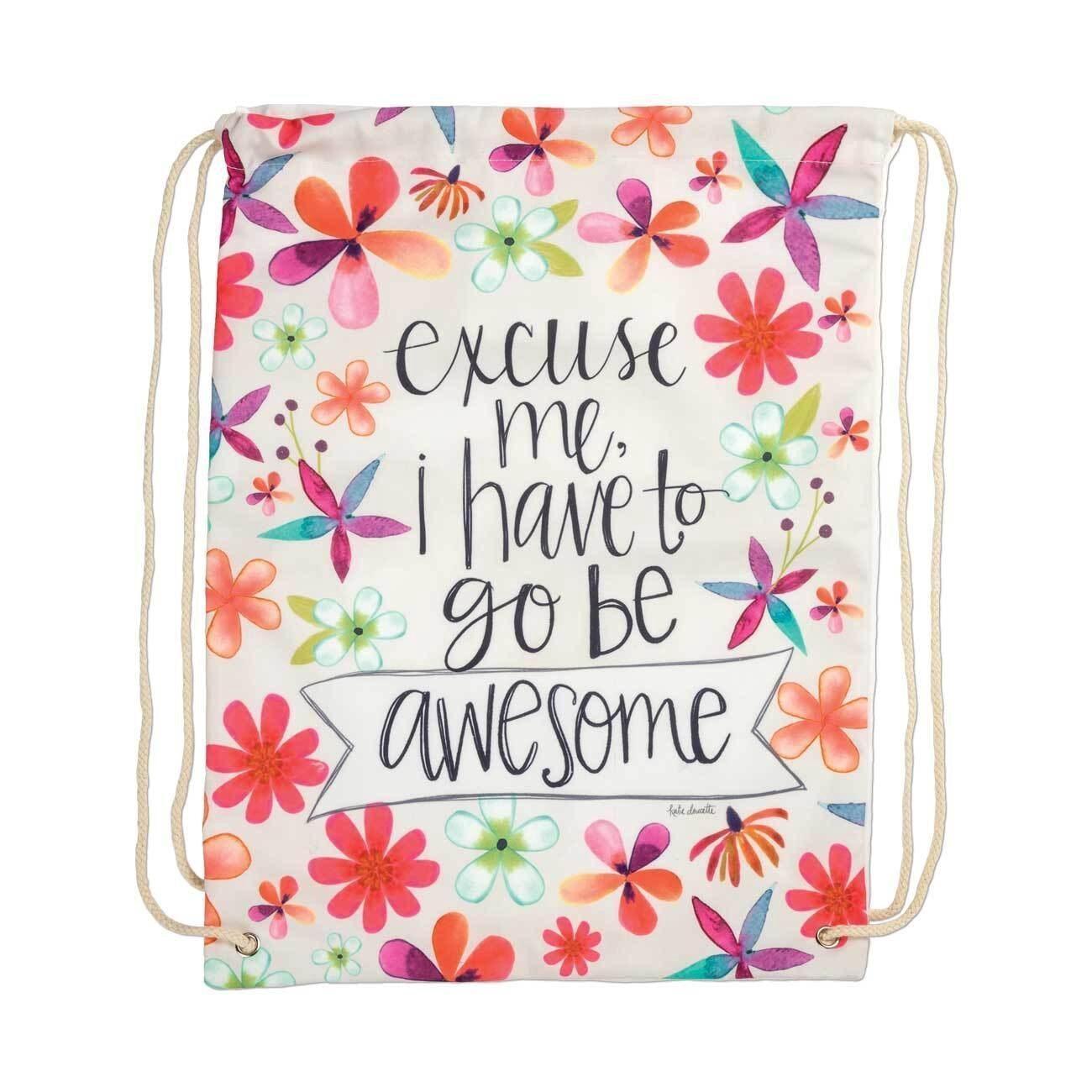 Go Be Awesome Drawstring Bkpk - Sunshine and Grace Gifts