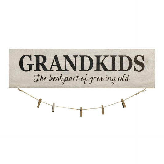 Grandkids Photo Holder W/Clothes Pins - Sunshine and Grace Gifts