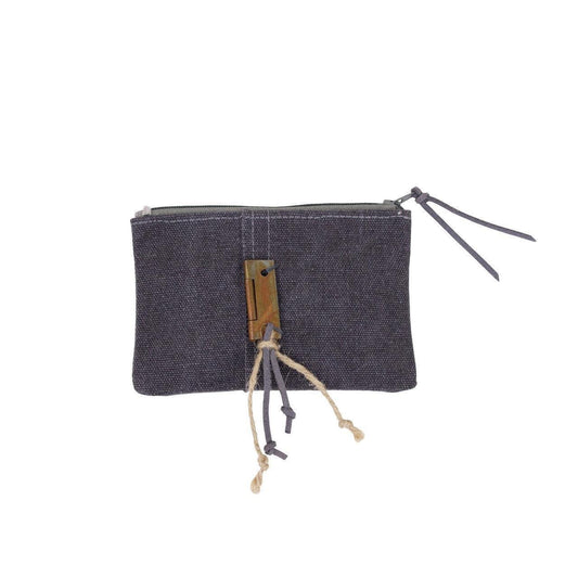 Grey Canvas Change Purse - Sunshine and Grace Gifts