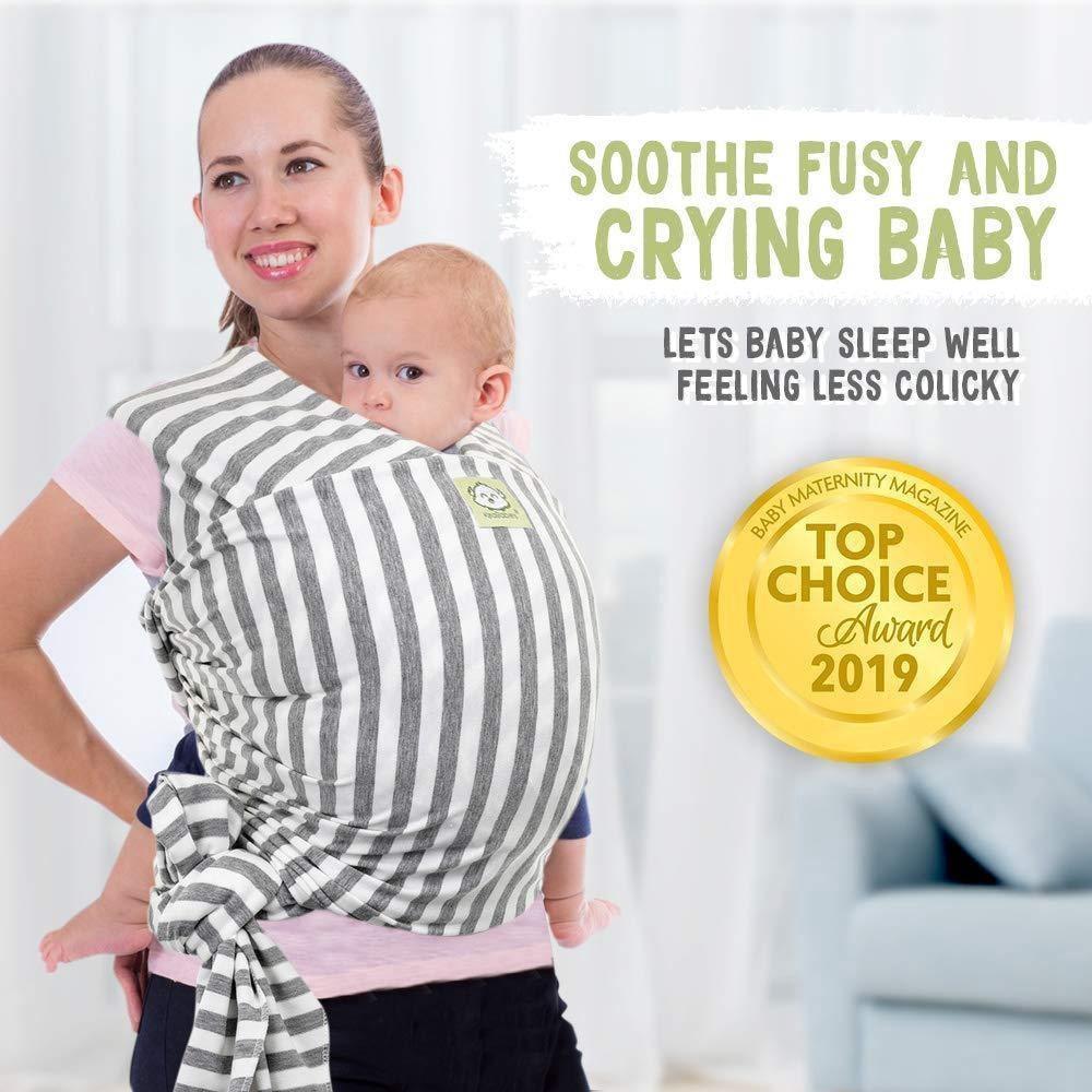 Grey Stripe - Baby Wrap Carrier - Sunshine and Grace Gifts