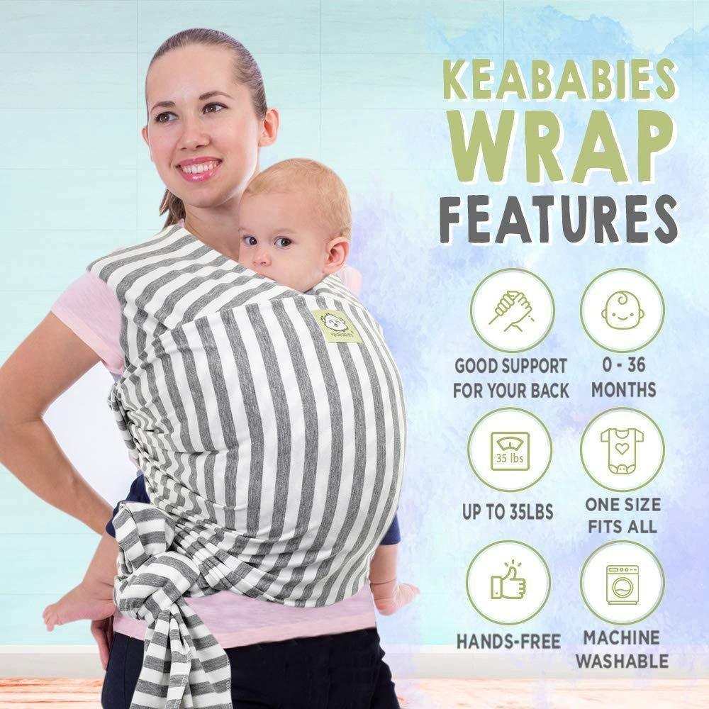 Grey Stripe - Baby Wrap Carrier - Sunshine and Grace Gifts