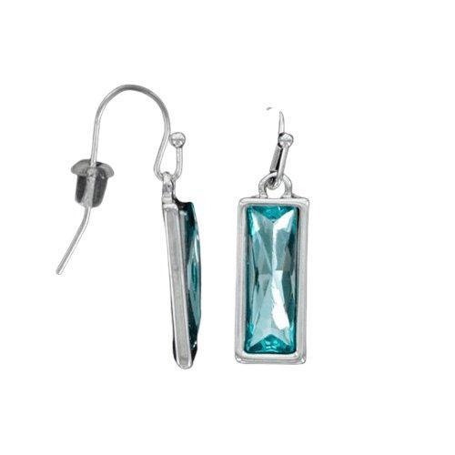 Julia Harper Earrings - Silver Fish Hook With Aqua Bead Drops - Sunshine and Grace Gifts