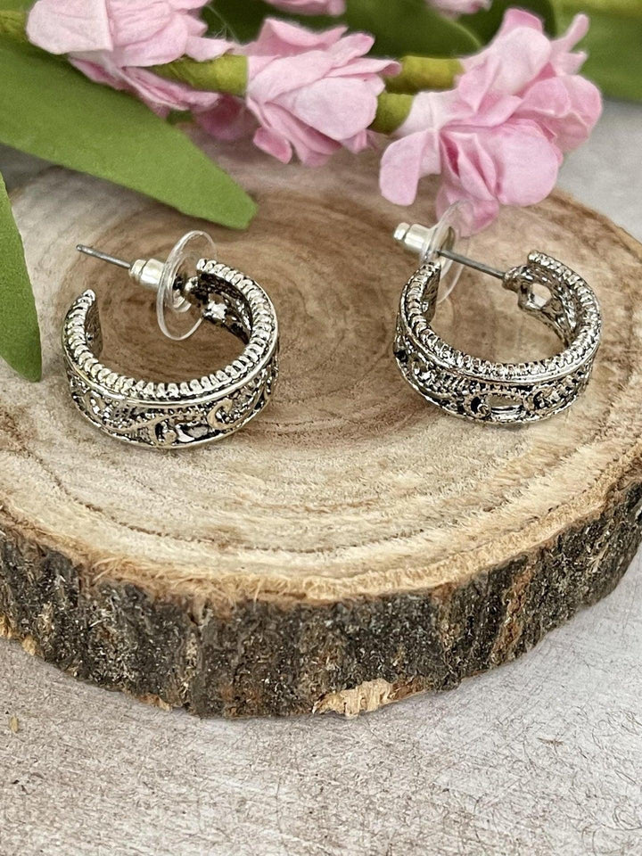 Julia Harper Lace Hoop Earrings - Sunshine and Grace Gifts