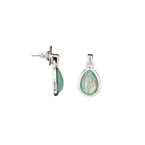 Julia Harper Silver Post Earrings With Air Blue Stone - Sunshine and Grace Gifts