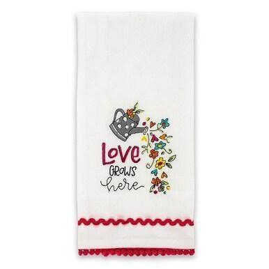 Love Grows Embroided Tea Towel - Sunshine and Grace Gifts