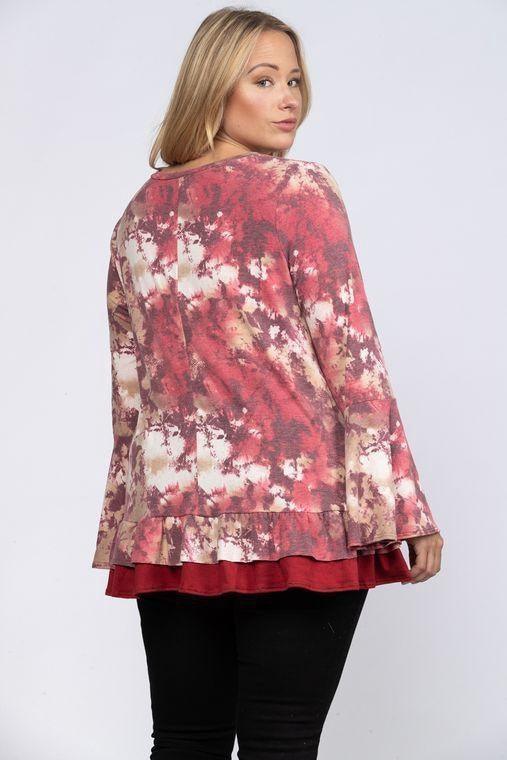 Maroon Taupe Crumple Tie Dye - Sunshine and Grace Gifts