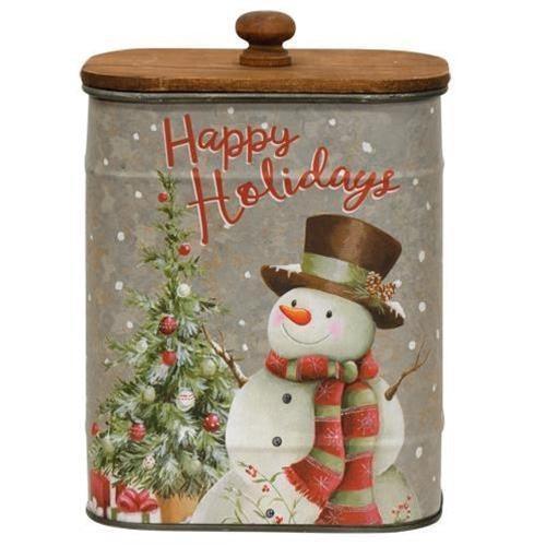 Metal Snowman Canister - Sunshine and Grace Gifts