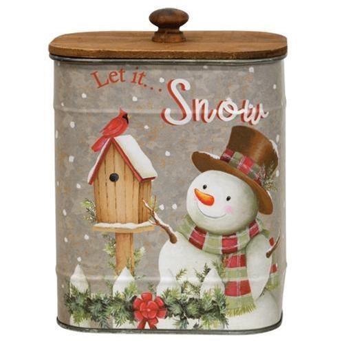 Metal Snowman Canister - Sunshine and Grace Gifts