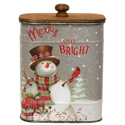 Metal Snowman Canister - Sunshine and Grace Gifts