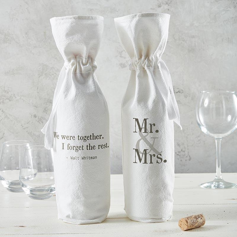 Mr. & Mrs. - Cotton Wine Bag - Sunshine and Grace Gifts