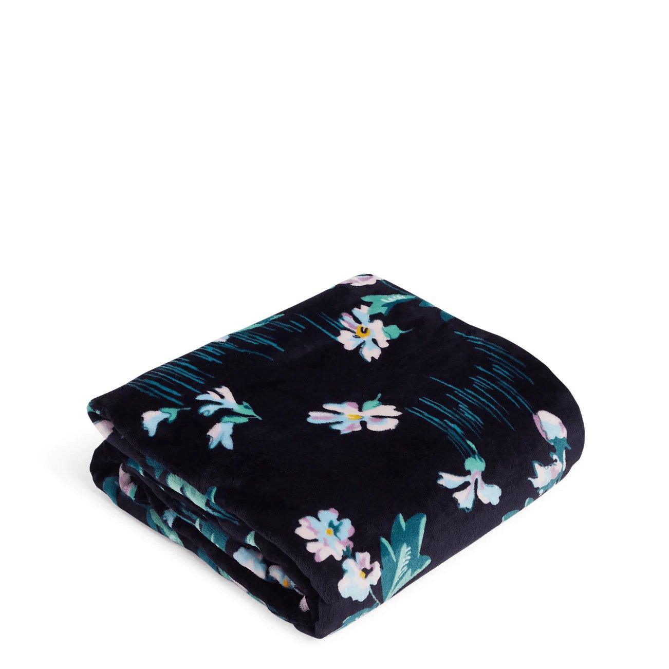 Navy Garden Plush Throw Blanket - Sunshine and Grace Gifts