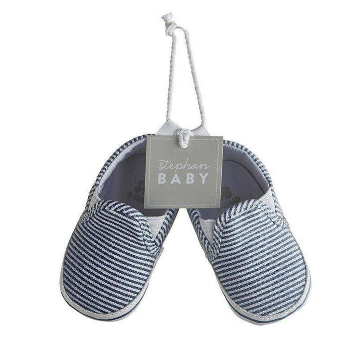 Navy Stripe Canvas Shoe 6-12Mo - Sunshine and Grace Gifts