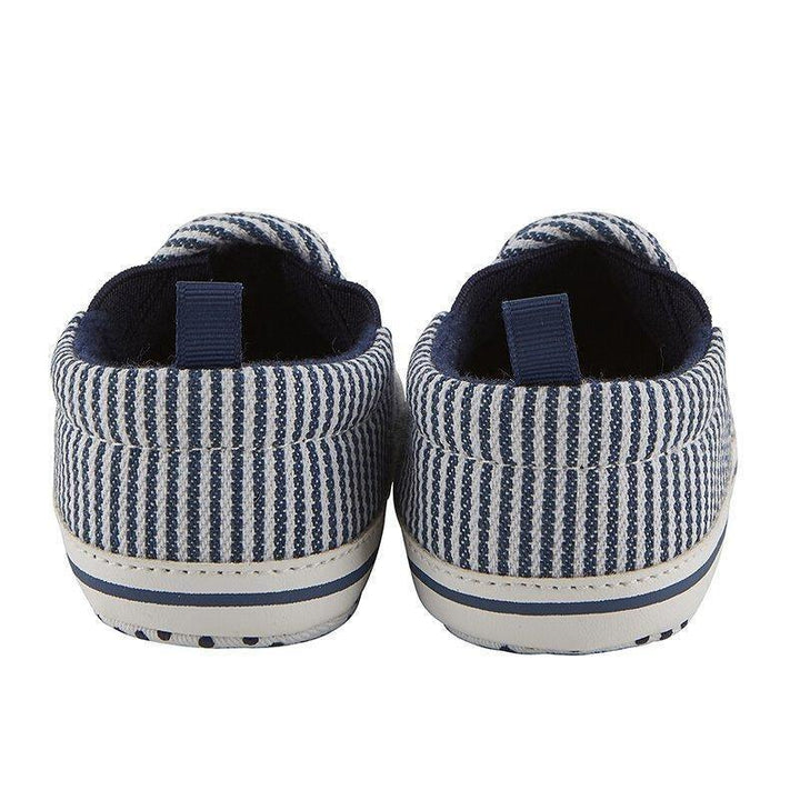 Navy Stripe Canvas Shoe 6-12Mo - Sunshine and Grace Gifts