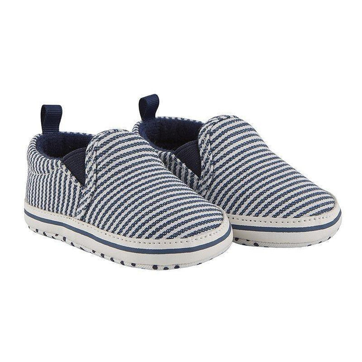 Navy Stripe Canvas Shoe 6-12Mo - Sunshine and Grace Gifts