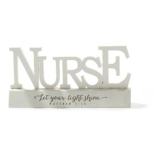 Nurse Let Your Light Word Figurine - Sunshine and Grace Gifts