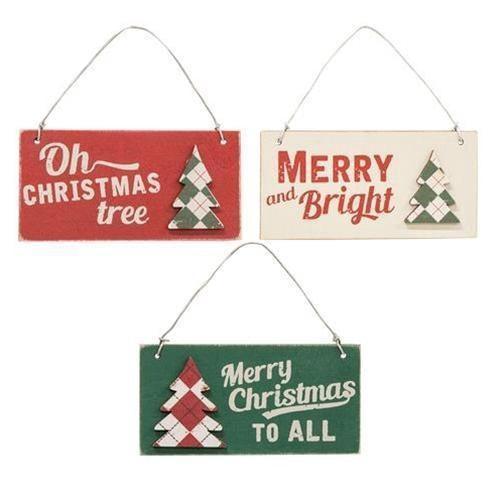 Plaid Christmas Tree Word - Sunshine and Grace Gifts