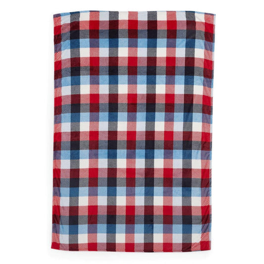Plush Throw Blanket Patriotic Plaid - Sunshine and Grace Gifts