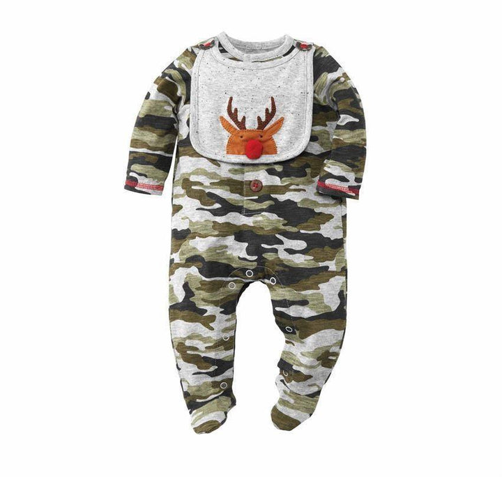 Reindeer Camo Sleeper Bib Set - Sunshine and Grace Gifts