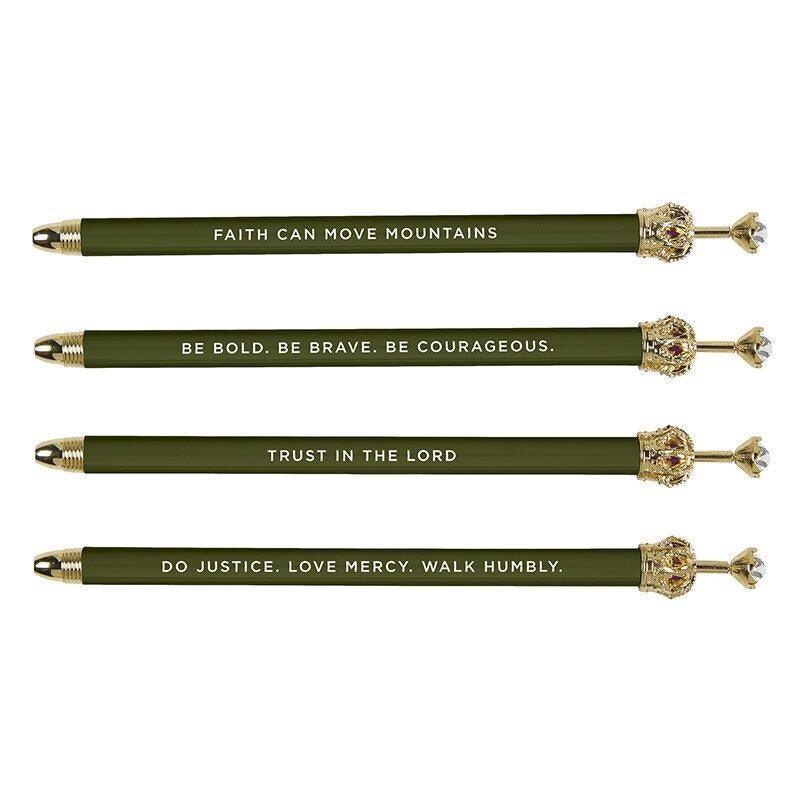 Rhinestone Crown Pen Green - Sunshine and Grace Gifts